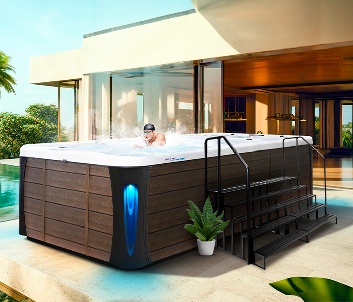 Calspas hot tub being used in a family setting - Coral Gables