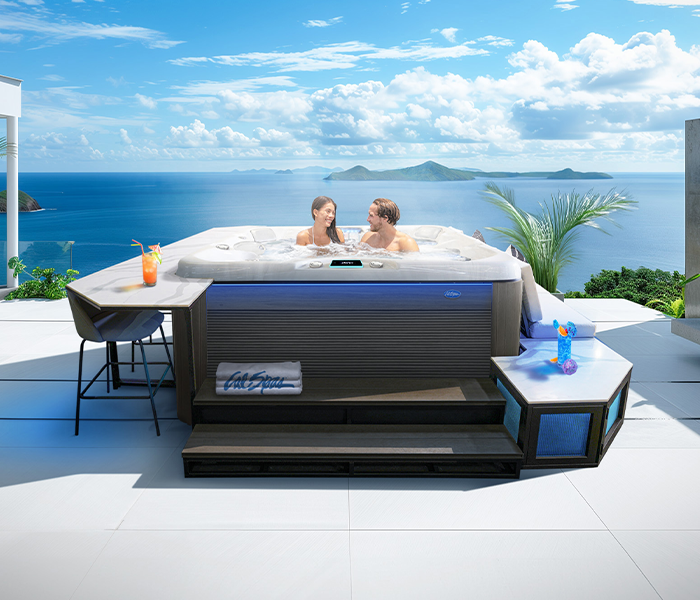 Calspas hot tub being used in a family setting - Coral Gables